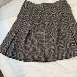Juicy Couture Plaid A-Line Skirt in Brown and Beige